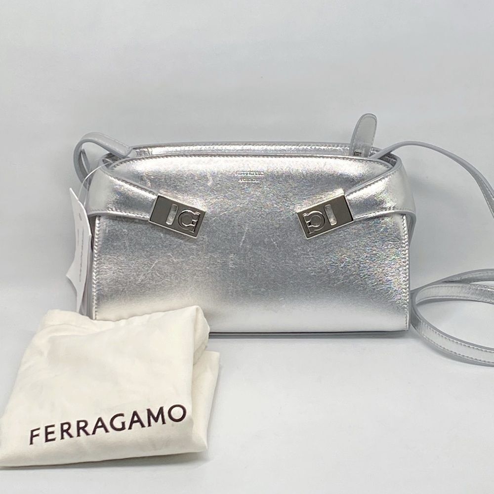 Ferragamo Hug Metallic Leather Crossbody Bag